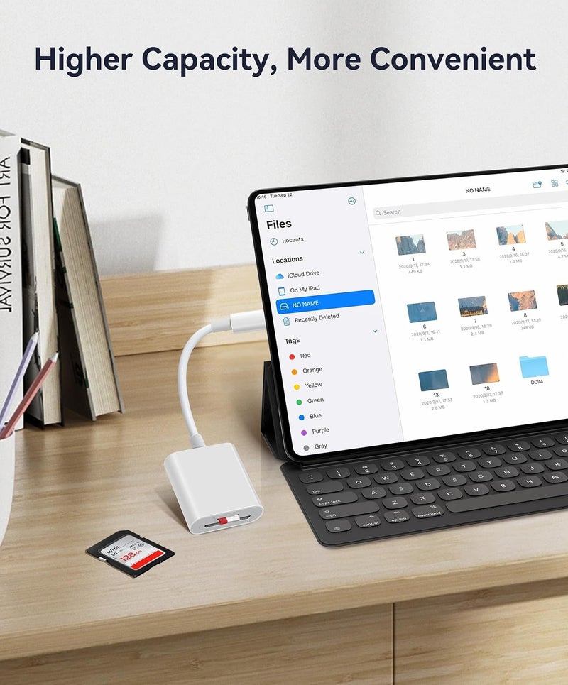 WNXSLOAD USB C SD Card Reader, SD Card Adapter with SD MicroSD Dual Slots for iPhone 15 16 iPad Mac MacBook Laptop, USB-C/TypeC High-Speed Trail Camera Memory Card Reader, Plug & Play - 2 Slots - Image 5